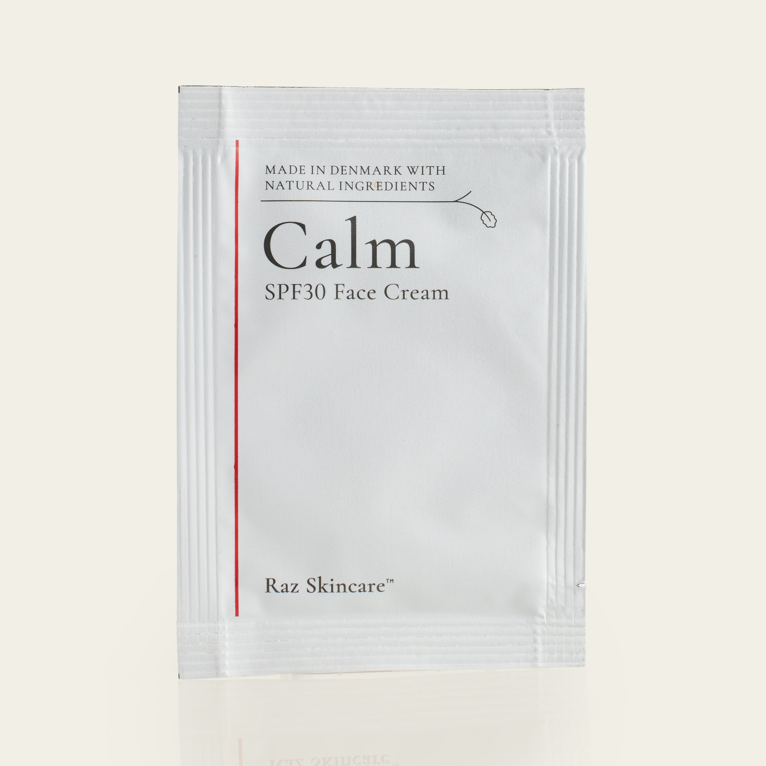 Raz Skincares Calm SPF30 Face Cream 3 ml - En ansigtscreme til almindelig, irriteret, sart eller sensitiv hud, som samtidig er beroligende og beskyttende mod huden.