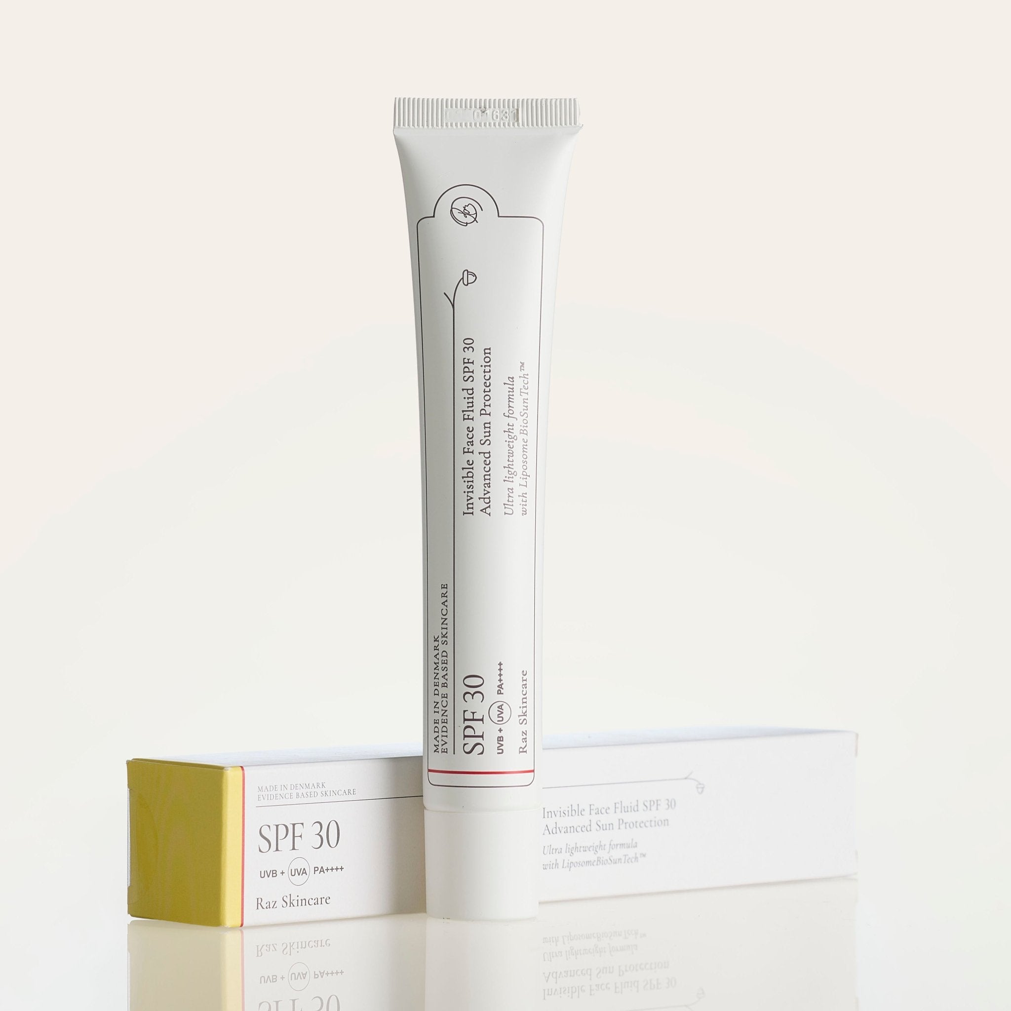 SPF30 Invisible Face Fluid Solcreme 50ml - Raz Skincare